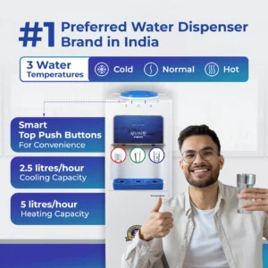 ATLANTIS PRIME Hot, Cold & Normal Water Dispenser with Cooling Cabinet (Small Fridge)