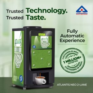 ATLANTIS NEO 2 Lane Tea and Coffee Vending Machine – Dedicated Hot Water