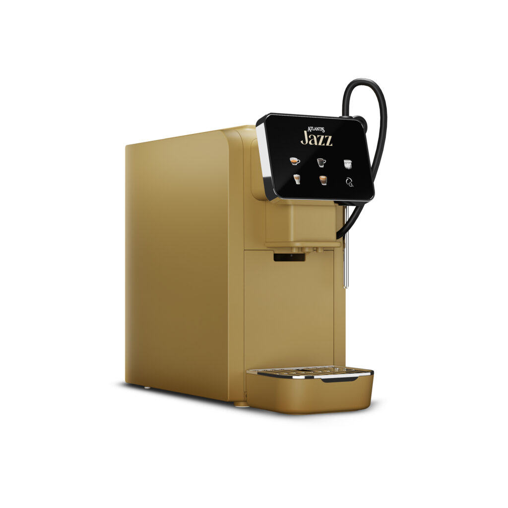 Atlantis Jazz Coffee Capsule Machine | With 18 Assorted Coffee Capsules In 3 Blends | Integrated Milk Dispensing | One-Touch Cappuccino, Latte, Espresso & Americano | Nespresso® Original Line Compatible