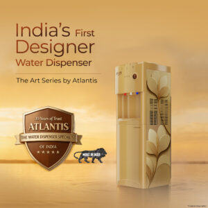 Atlantis Signature Designer Water Dispenser | 18L Cooling Cabinet | Hot, Normal & Cold | Luxury Art Finish | Top Push Buttons | Child Safety Lock | Silent Operation | BIS Certified | Office & Home Hover Image