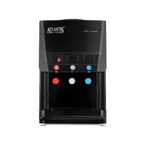 ATLANTIS BLAQUE | Smart Push Buttons | Hot, Normal & Cold Water | Table Top Water Dispenser | 1 Year Warranty | Child Safety Lock | Top Loading